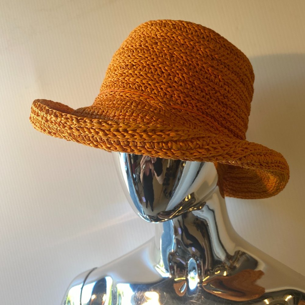 WOMEN'S SUMMER WOVEN HAT "SCALA GAL" ORANGE